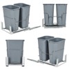 Pull Out Trash Can Under Cabinet 2x25 QT, Dual Bin Sink Garbage & Recycling Combo with Quiet Steel Slides, Space Saving Waste Container for Kitchen - 2 of 4