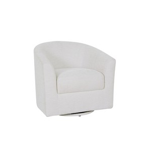 Liria Wooden Upholstered Barrel Chair for Livingroom with Metal Swivel Base| ART OF LIVING DESIGNS - 1 of 4