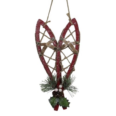 Northlight 12" Red Hanging Snowshoe Christmas Wall Decoration