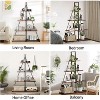 Sailboat Shaped Bookshelf, 4-Tier Ladder Book Shelf, Nautical Storage Shelves, Space-Saving Freestanding Organizer for Living Room, Office - 3 of 4