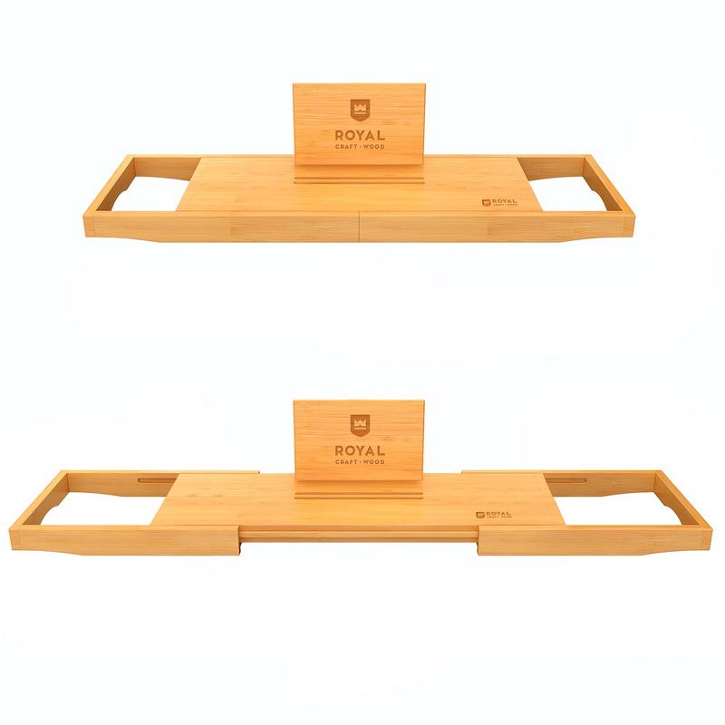 Royal Craft Wood Bamboo Adjustable Bathtub Caddy Tray, 4 of 8