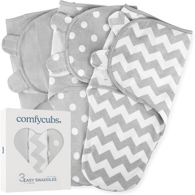 Swaddle Blankets for Baby Girl & Boy 3 Pack Sleep Sack Velcro by Comfy Cubs