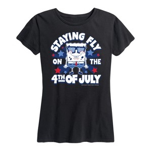 Women's - SpongeBob SquarePants - Fly on the 4th of July Short Sleeve Graphic T-Shirt - 1 of 4