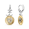 Haus of Brilliance 18K Yellow Gold Plated Silver 1/8 Cttw Diamond Medallion Heart Dangle Earrings - 2 of 4