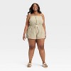 Women's Denim Beach Romper - Universal Thread™ Khaki Green - 3 of 3