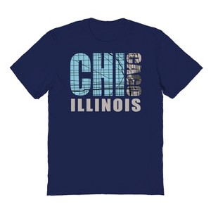 Rerun Island Men's Chicago Illinois City Short Sleeve Graphic Cotton T-shirt - 1 of 1