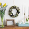 Northlight Wooden Mixed Floral Artificial Spring Wreath - 10.5" - Green and Blue - 2 of 4