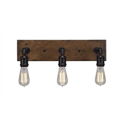 Toltec Lighting Portland 3 - Light Vanity in  Painted Wood/Dark Granite