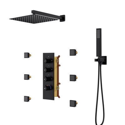 CASAINC 12" Luxury Thermostatic Shower Faucet Set System
