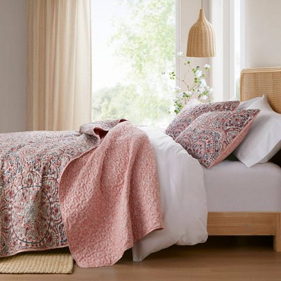 510 Design 3pc King Valerie Boho Floral Reversible Quilt Set Pink — фото 3