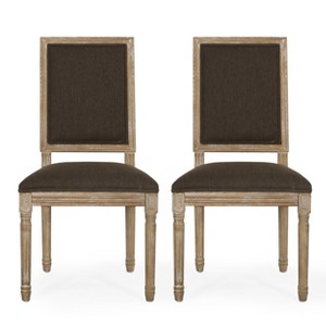 Christopher Knight Home Regina Wood Upholstered Dining Chair (Set of 2) , Brown/Natural - 1 of 4