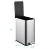 2.6 Gallon Bathroom Trash Can, 10 L Stainless Steel Garbage Can with Removable Inner Bucket, Slim Step-on Waste Bin with Soft-Close Lid for Narrows - 4 of 4
