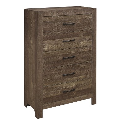 NicBex 5 Drawer Dresser for Bedroom,Modern Style Drawers with Black Handle,Dressers for Kids Room,Living Room,Entry and Hallway,Brown