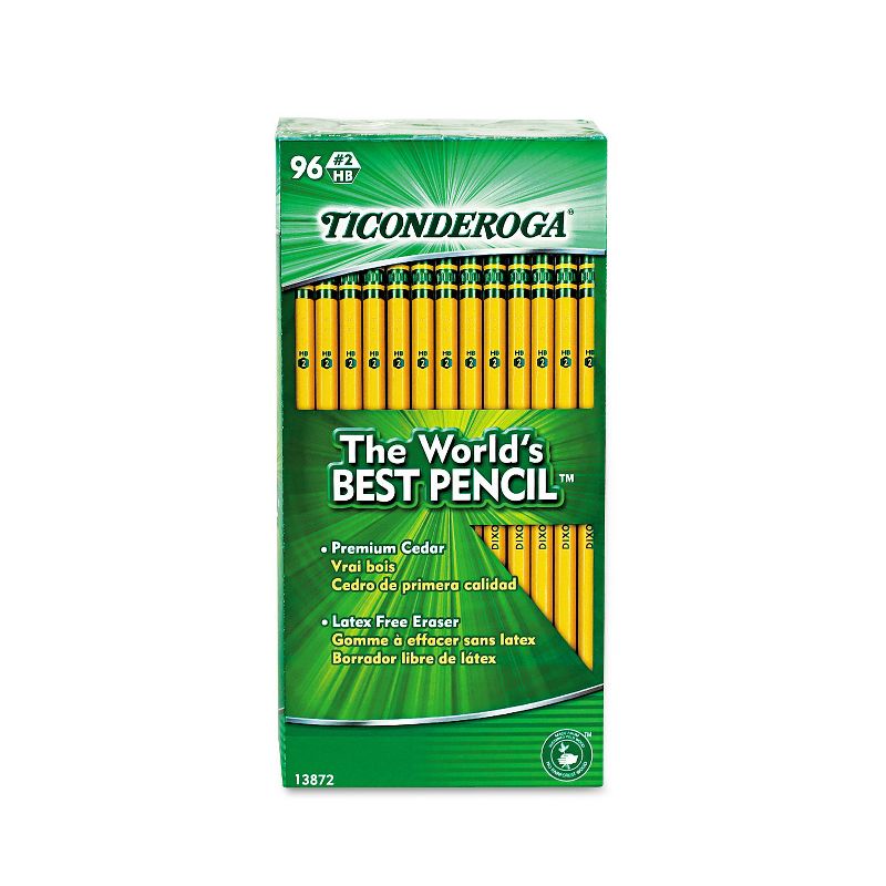 Ticonderoga Woodcase Pencil HB #2 Yellow Barrel 96/Pack 13872, 4 of 5
