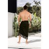 HAPPY BAY Men's Swimwear Beachwear Summer Wrap Sarong One Size Black Geometric - 4 of 4