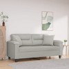 vidaXL 3-Seater Sofa with Pillows Couch Settee Dark Gray Microfiber Fabric - 2 of 4