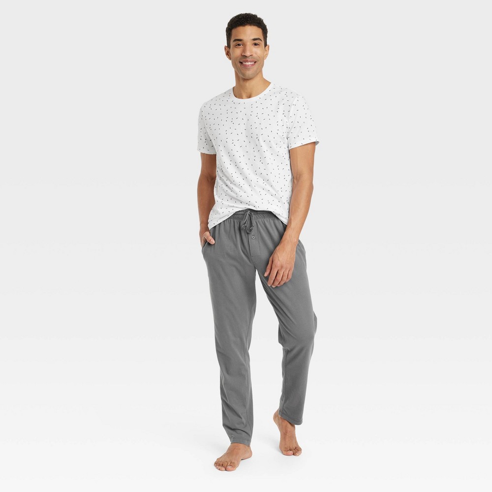 Men's 2pc Micro Knit Pajama Set - Goodfellow & Co™ White M