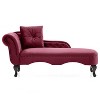 Christopher Knight Home Bailey 62'' Velvet Chaise Lounge Indoor with 1 pillow and Nailhead Trim, Scrolled Backrest - 2 of 4