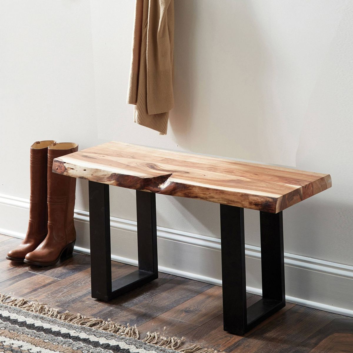 Alaterre Furniture Alpine Bench Natural Brown - thumbnail 5