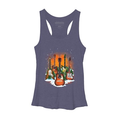 Women's Design By Humans Christmas Guitars By cashfish Racerback Tank Top