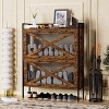 ORRD 2-Flip-Top Drawer Shoe Cabinet (Rustic Brown) Narrow Entryway Shoe Rack with Metal Legs 31.5"W x 8.5"D x 39.5"H - 2 of 4