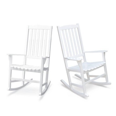 Alston 2pk Wood Porch Rocking Chairs - White - Cambridge Casual