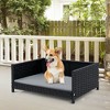 Tangkula Rattan Dog Bed w/ Waterproof Soft Cushion Metal Frame for Medium Small Dogs Cats - 4 of 4