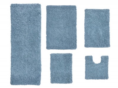 Fantasia Bath Rug Collection Cotton Shaggy Pattern Tufted Set of 5 Bath Rug Set - Home Weavers