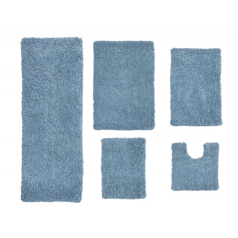 Fantasia Bath Rug Collection Cotton Shaggy Pattern Tufted Set of 5 Bath Rug Set - Home Weavers, 1 of 4