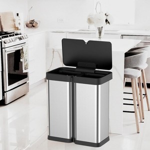 GAOMON Automatic Motion Sensor Trash Can, 60 Liter/16 Gallon Touchless Smart Garbage Bin with Soft-Close Lid, Large Capacity Waste Basket - 1 of 4