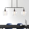 Rennnsan Carvia 36" W 3 -Light Glass Dimmable Modern Linear Kitchen Island Pendant in Black & Brass - 4 of 4