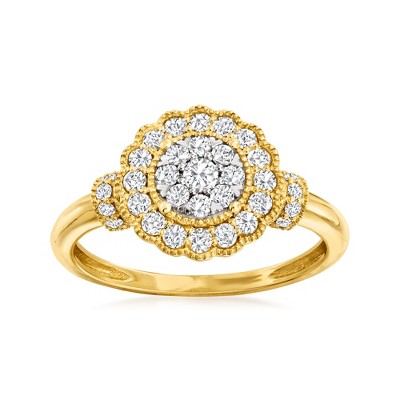 Ross-Simons 0.50 ct. t.w. Diamond Cluster Ring in 14kt Yellow Gold
