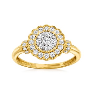 Ross-Simons 0.50 ct. t.w. Diamond Cluster Ring in 14kt Yellow Gold - 1 of 4