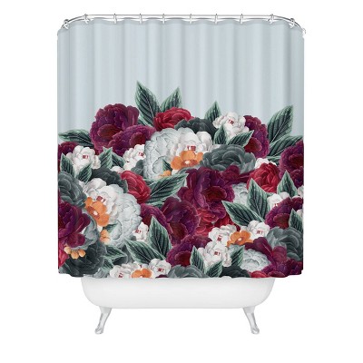 Iveta Abolina English Rose Shower Curtain Blue - Deny Designs