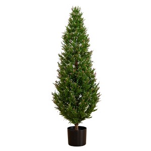 Nearly Natural 4-ft UV Resistant Artificial Rosemary Cone Topiary Tree (Indoor/Outdoor) - 1 of 1
