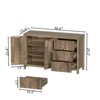 PAKASEPT 55" Fluted Buffet Sideboard Kitchen Cupboard Storage Cabinet with 3 Drawers & 2 Doors Brown - 2 of 4
