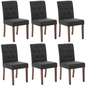 2/4/6 Pieces Upholstered Dining Chairs For Dining Room, Modern Button Tufted Kitchen Chairs with Wood Legs & Padded Seats for Living Room ,Kitchen - 1 of 4