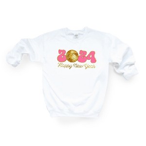Simply Sage Market Women's Graphic Sweatshirt Happy New Year 2024 - XL - White - 1 of 3