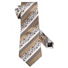 Men's Champagne And White Floral Striped 100% Silk Neck Tie With Matching Hanky And Cufflinks Set - 4 of 4