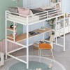 Twin Size Metal Loft Bed with Desk and Shelves - 2 of 4