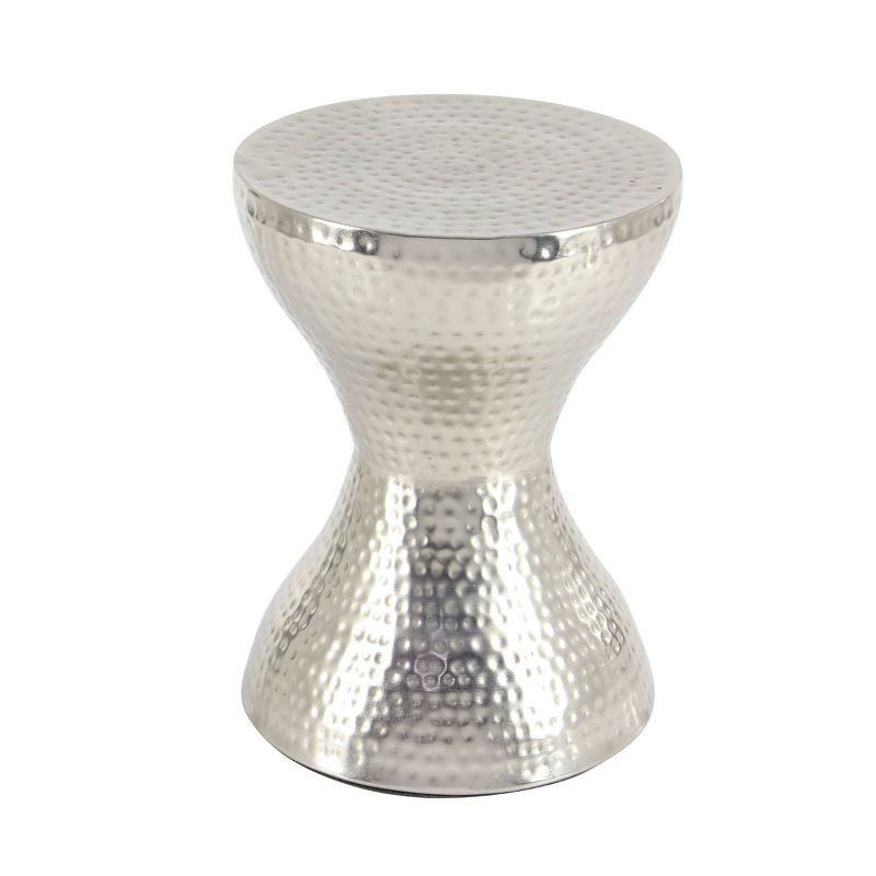Modern Hourglass Hammered Metal Accent Table - Olivia &#38; May, 3 of 4