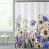 LunaLulinlk Spring Floral Shower Curtain,Purple Flowers Waterproof Polyster Bathroom Curtain - 2 of 4
