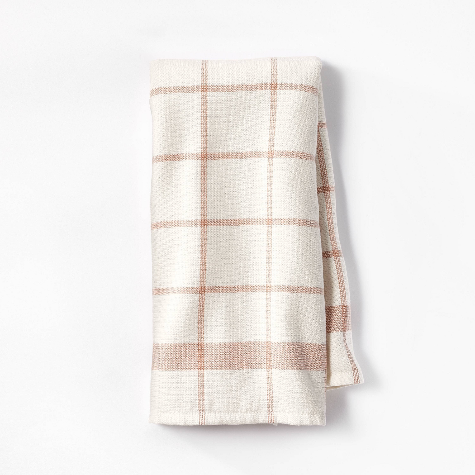 Dual Sided Terry Kitchen Towel Cream/Terracotta Orange - Figmint™