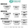 Racxily 34pcs Glass Food Storage Containers with Lids Set, Airtight Meal Prep Containers (17 Containers & 17 Lids), Grey - 2 of 4