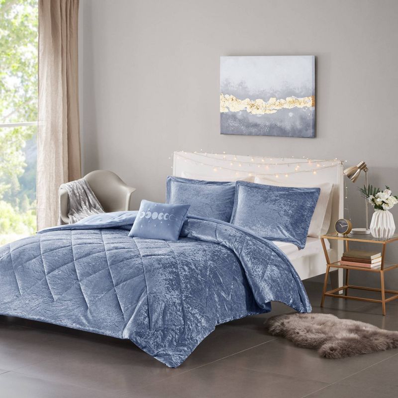 Intelligent Design Alyssa Velvet Quilted Diamond Ultra Soft Comforter Set, 3 of 17