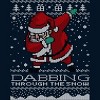 Men's Design By Humans Dabbing Through The Snow Santa Shirt Ugly Christmas Sweater By vomaria Tank Top - 2 of 3
