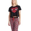 Marvel Wakanda Forever Spider-Man Avengers Black Panther Women's Pajama Shirt and Pants Sleep Set Adult  - 3 of 4