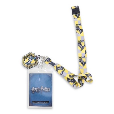 Silver Buffalo Harry Potter Hufflepuff 22-Inch Lanyard With ID Badge Holder And Logo Charm