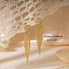 Gold Earrings for Women, 14K Gold Plated Tassel Dangle Earrings for Women Trendy Hypoallergenic Long Chain Earring - 4 of 4