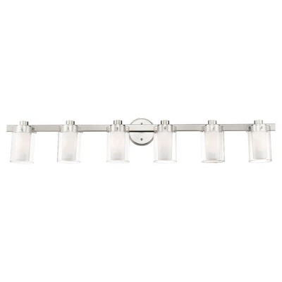 Brushed Nickel 6-Light Modern Bathroom Vanity Fixture